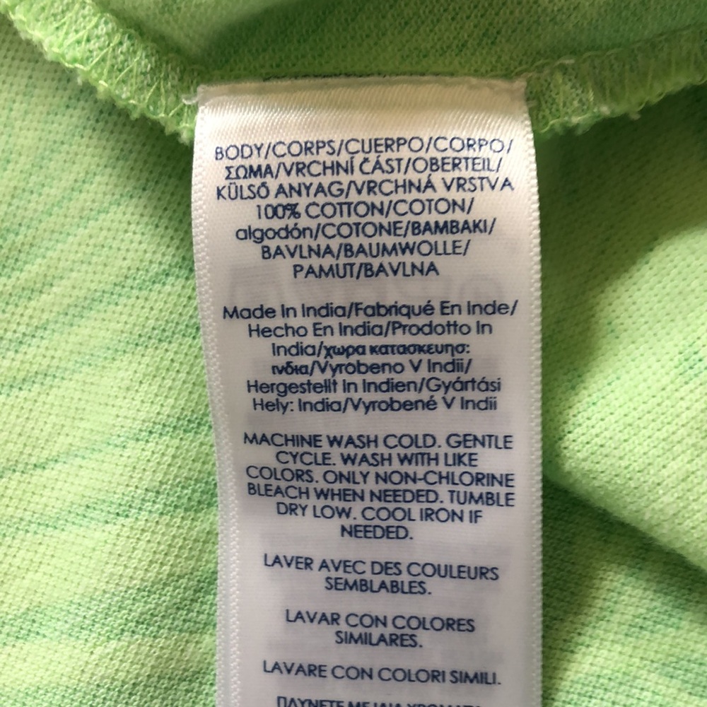 Men's CHAPS tropical polo shirt green palm leaves, XL - Picture 4 of 9